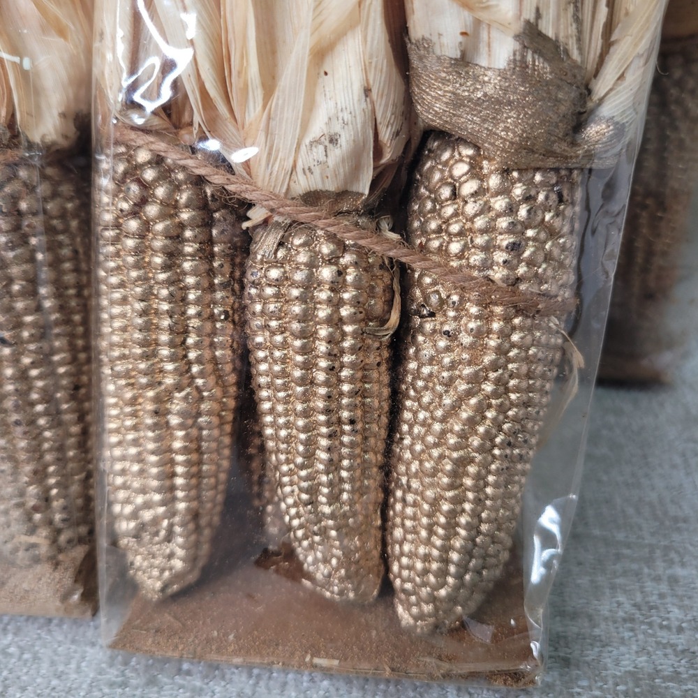 5 Pottery Barn Gilded Mini Corn Vase Filler Gold Autumn Harvest Decor RARE Stock - Picture 6 of 15